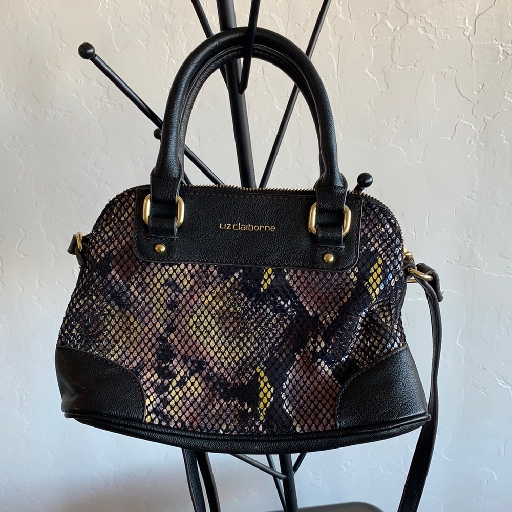 Liz Claiborne Multicolored Snake Skin Patterned Purse